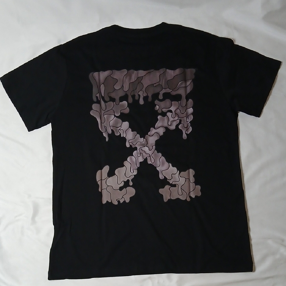 Off-White Black Short-Sleeve Tee with White Chest Icons - Picture 3 of 4